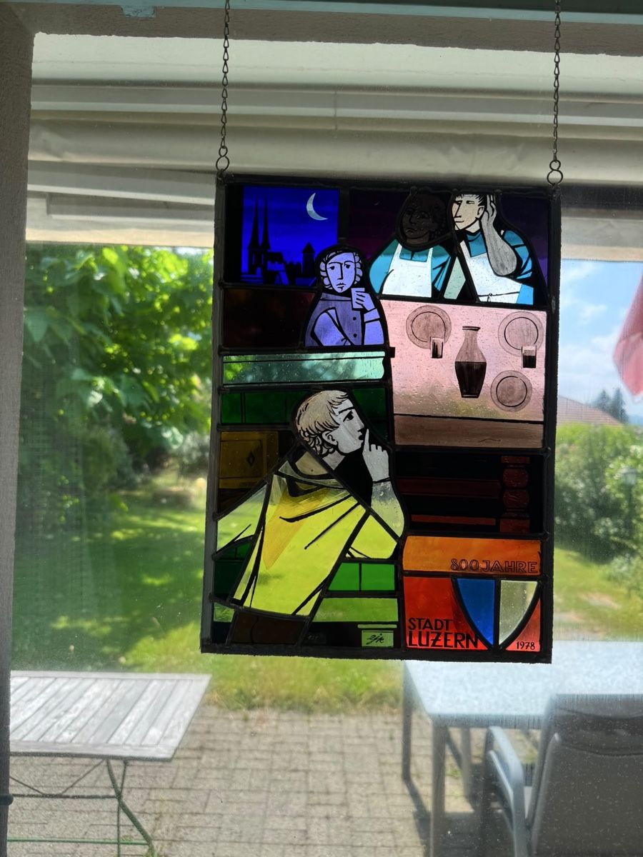 Sonstige Antiquitäten & Kunst: Wappenschebeb aus Glas – Gebraucht aus Wiggen von cha_p9np