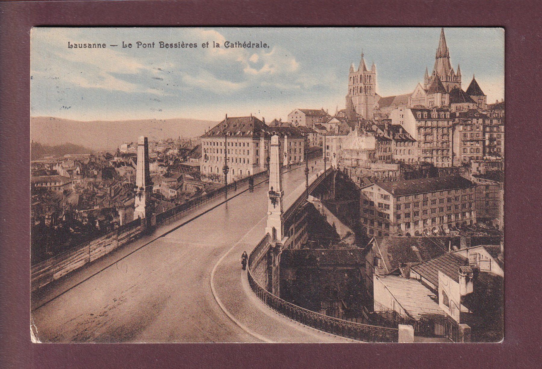Ansichtskarten: LAUSANNE - Pont Bessières - 1914 – Gebraucht aus Pully von nicecards