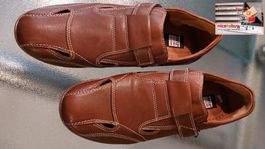 FRETZmen casual Lederschuh 45 braun mit Öffnungen