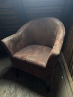 Cocktailsessel Lederoptik braun