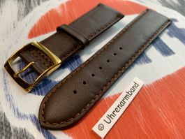 24mm Uhrenarmband,  Leder braun goldene Schliesse, Uhrenband