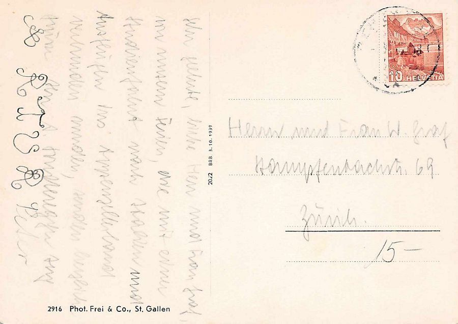 Ansichtskarten: Rehetobel, gelaufen 1947 – Gebraucht aus Frauenfeld von POML 1