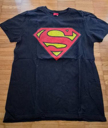 Schwarzes Superman T-Shirt, Gr. S