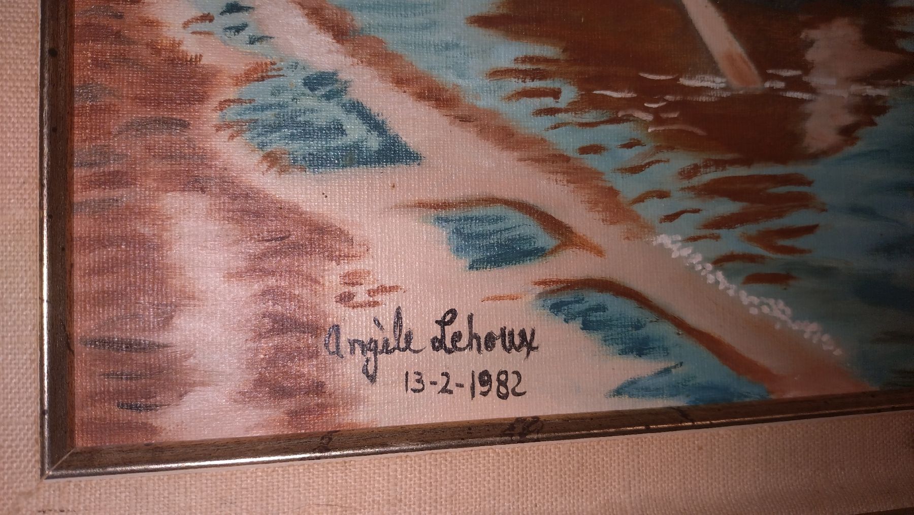 Gemälde: Tableau Angèle Lehoux Bateaux 1982  – Gebraucht aus Farvagny-le-Grand von LaCaverne 2