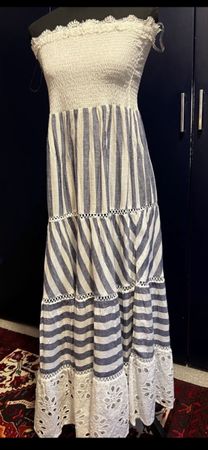 Magnifique robe d'été rayée Iconique, taille L, état neuf