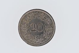 20 Rappen Münze, Jahrgang 1953, Sammlerstück, Top Zustand