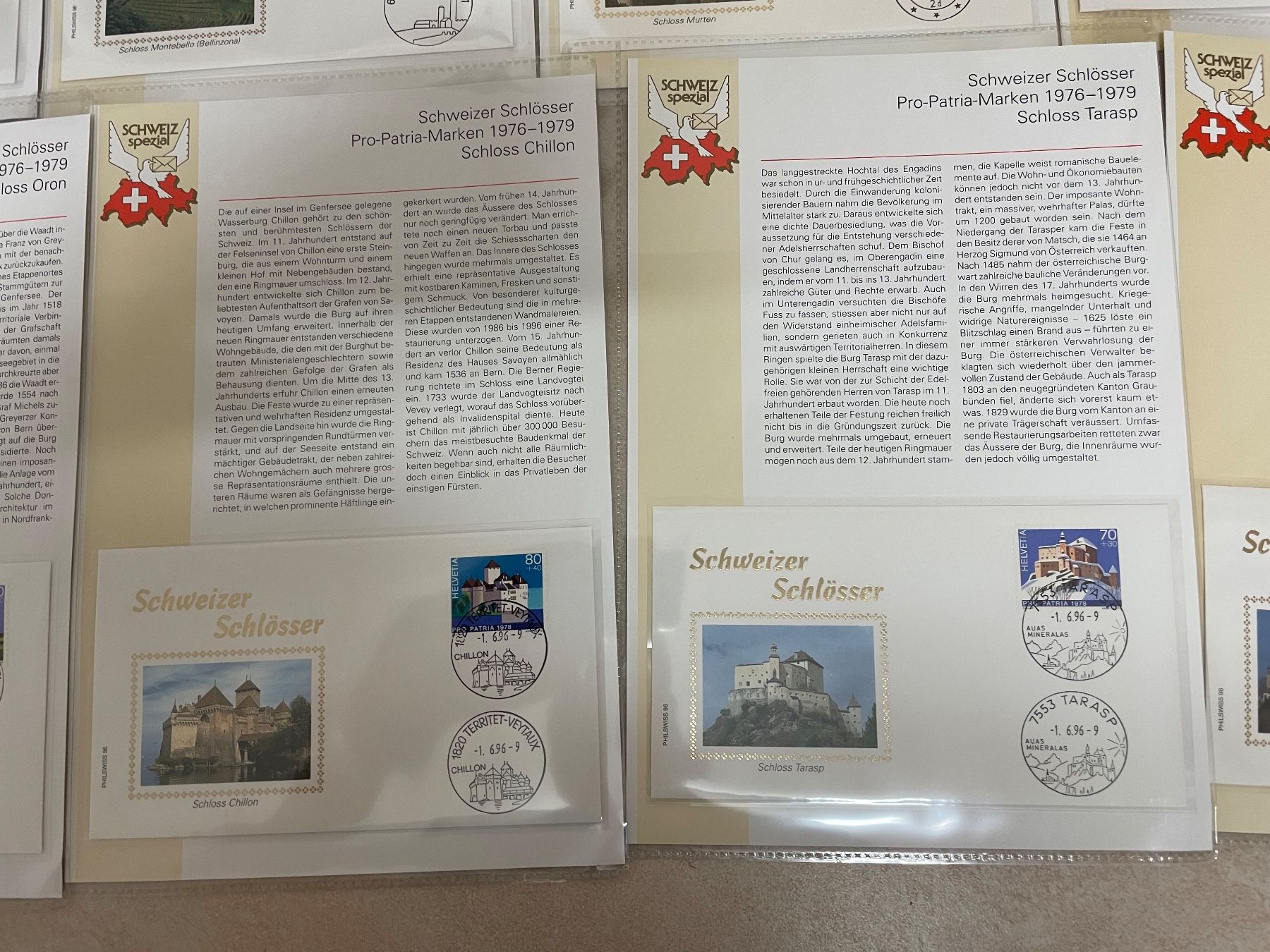 Alle Briefmarken: 16 châteaux, auf Deutsch – Gebraucht aus Sonceboz-Sombeval von Comment2 3