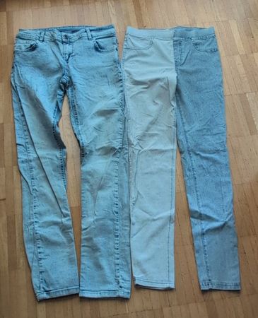 JeansLeggins / Jeans 2 Stk. hellblau Grösse 164 gebraucht