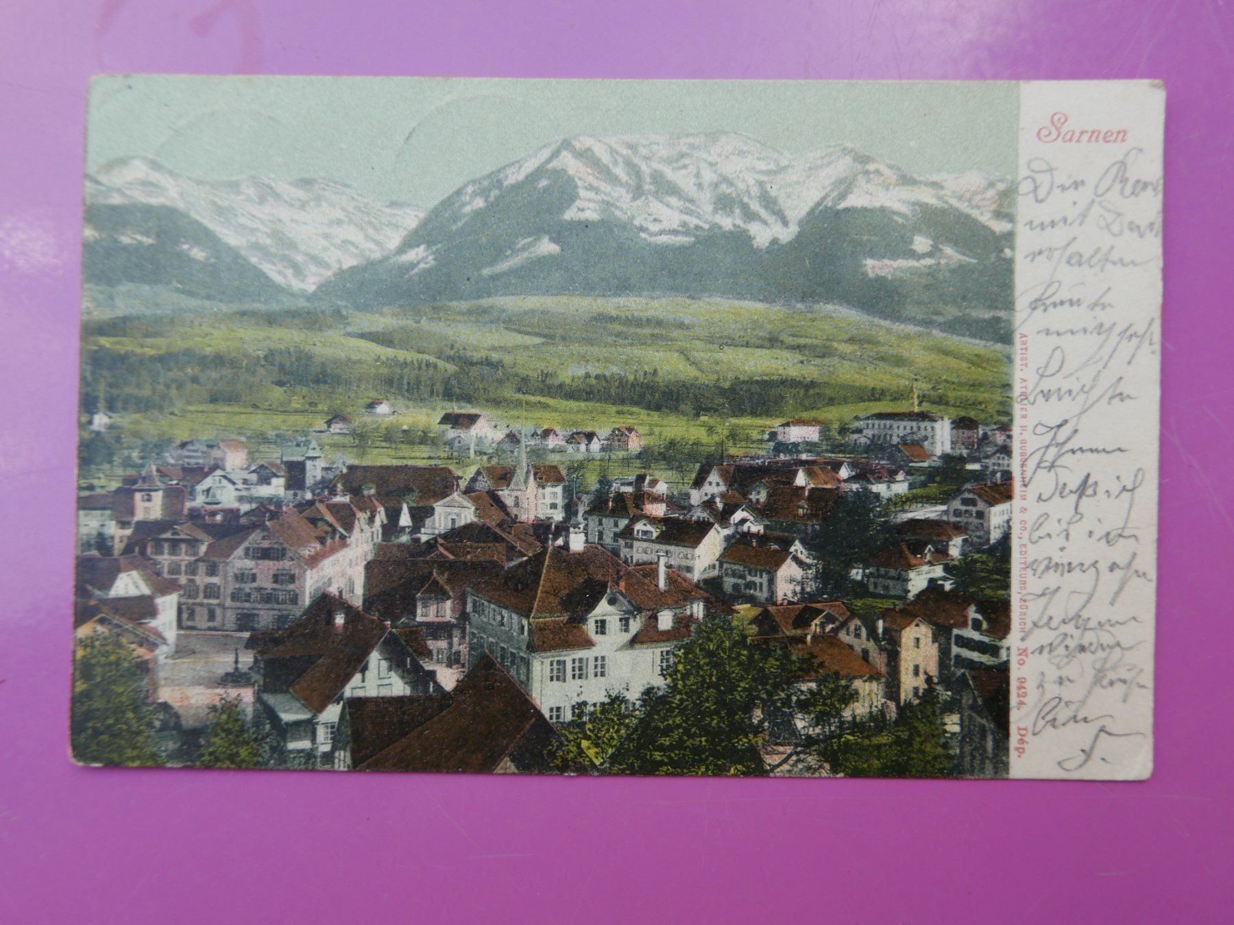 Ansichtskarten: Ansichtskarte Sarnen 1903 – Gebraucht aus Rotkreuz von nigal