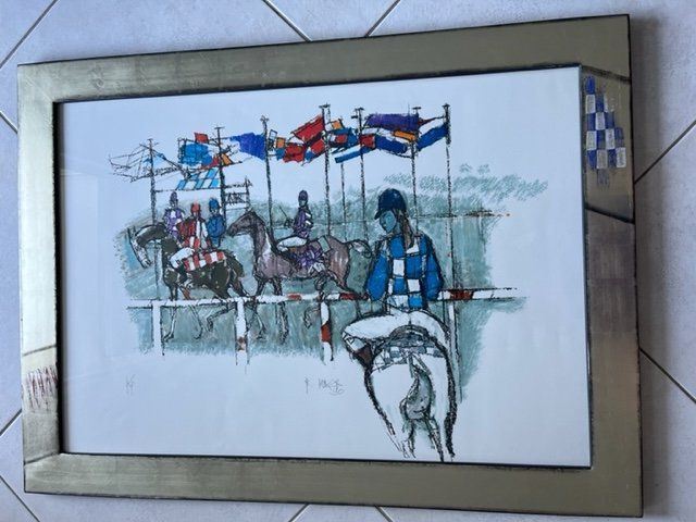 Grafica & Litografie: Original Litho "Pferderennen" von Rudolf Mirer – Usato da Wädenswil venduto da VTK_40