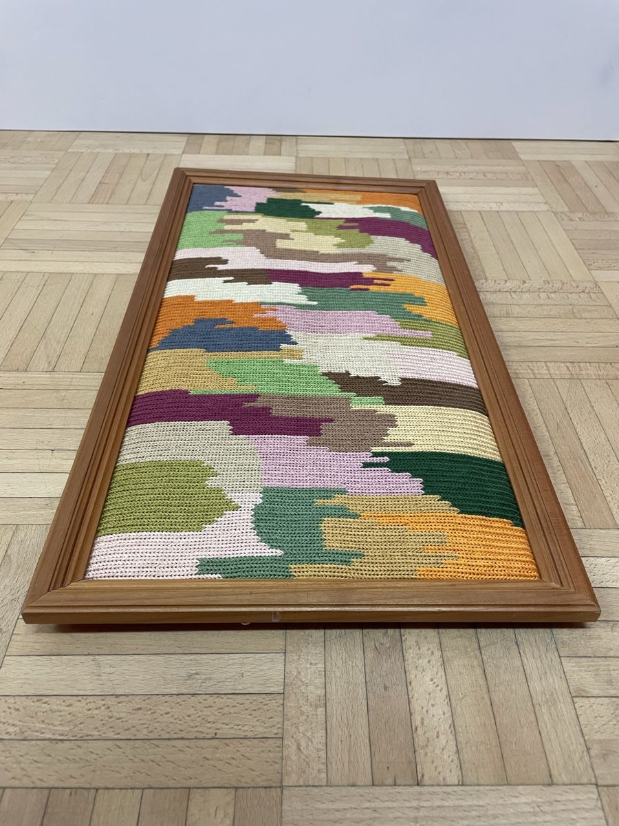 Dipinti: Abstrakte Kunst Textil Komposition gerahmt Camouflage Stoff – Usato da Zürich venduto da Vintagewiesel 5