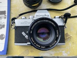 Minolta SRT 101 Kamera Set mit Zubehör, Rollei, Blitz
