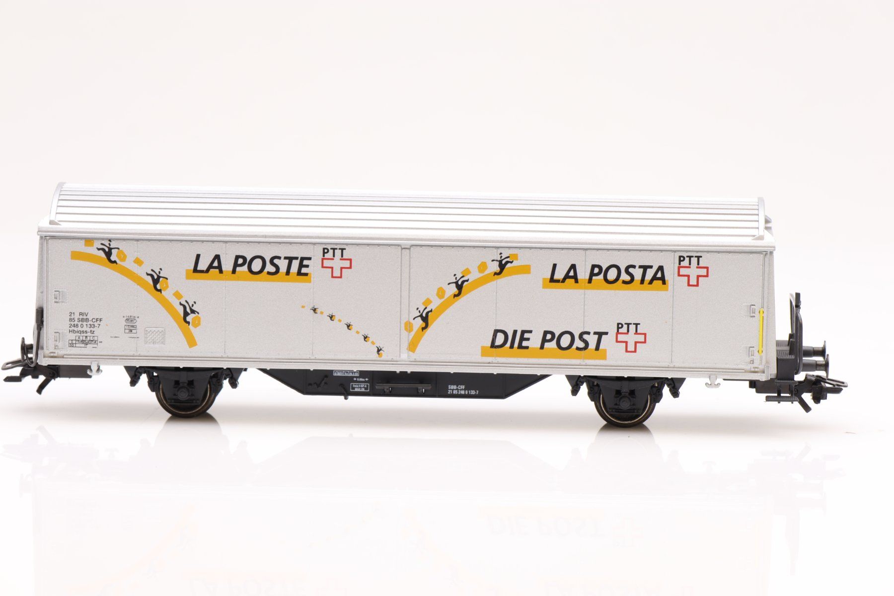 Märklin Modellini di ferrovie: Märklin SBB Hbiqss-tz Post Güterwagen – Nuovo (secondo la descrizione) da Ried (Muotathal) venduto da Modellbahn.swiss 2