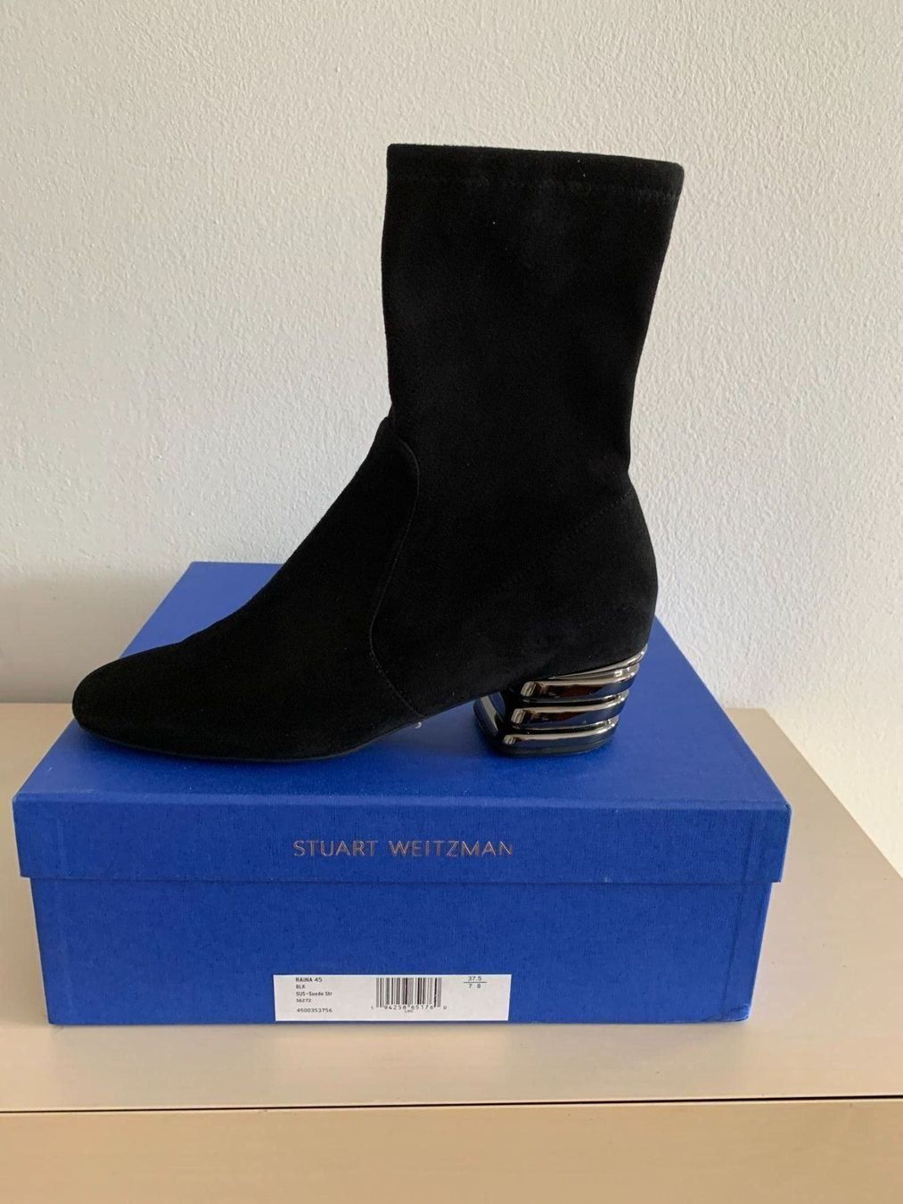 Stuart Weitzman Scarpe da donna: STUART WEITZMAN: OVP - Schwarze Wildleder-Stiefelette, 37,5 – Nuovo (secondo la descrizione) da Luzern venduto da designluzern 3