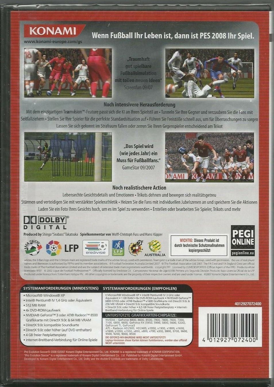 Giochi: Pro Evolution Soccer 2008 (PC, 2008, DVD-Box) NEUWARE – Nuovo e nell'imballaggio originale da Bad Säckingen venduto da ms-spiele-keys 1