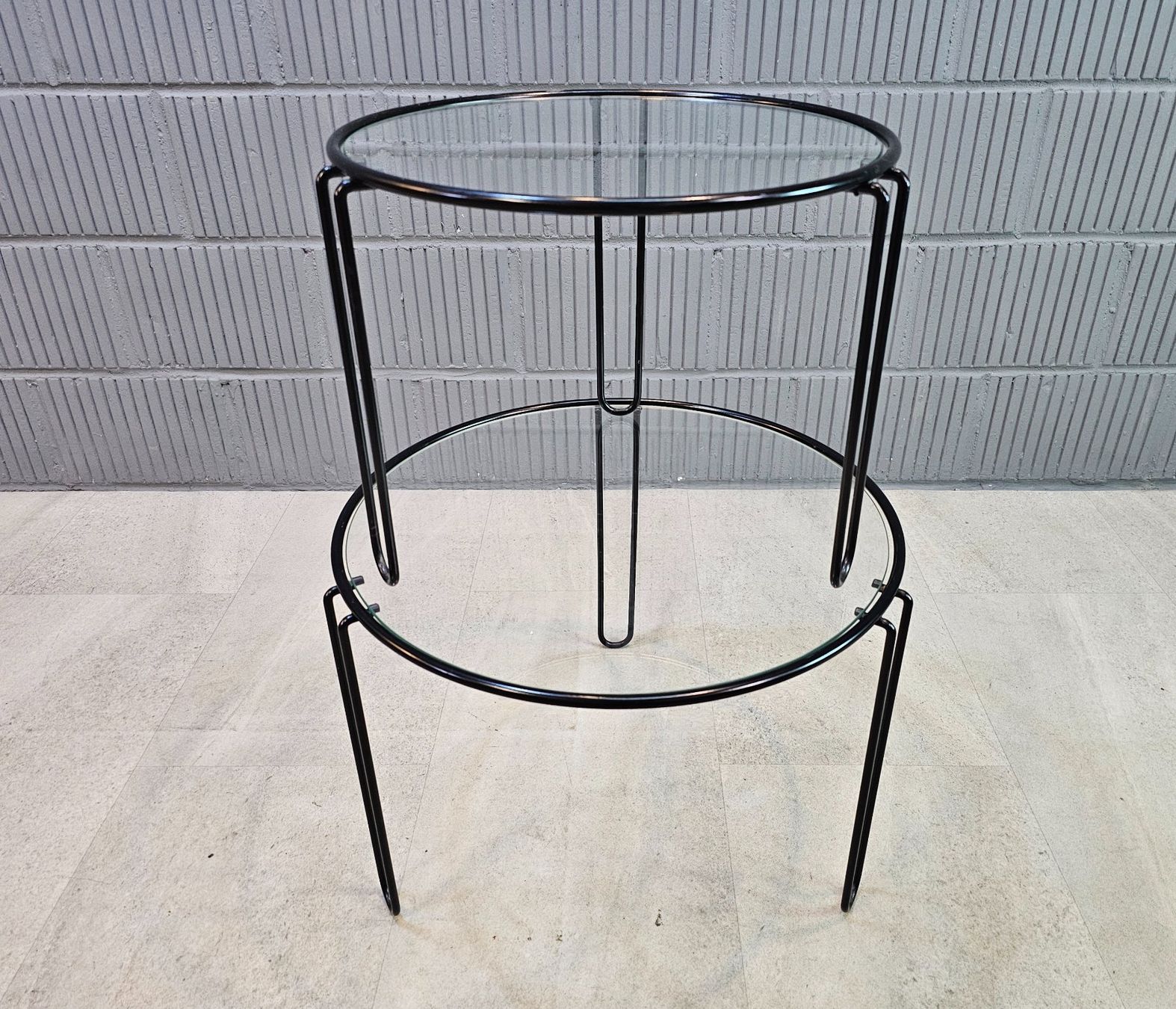 Tavoli: 1980 Wire Nesting Tables, Satztisch, Coffee-Table Glastische – Usato da Nottwil venduto da Wondewa-Shop