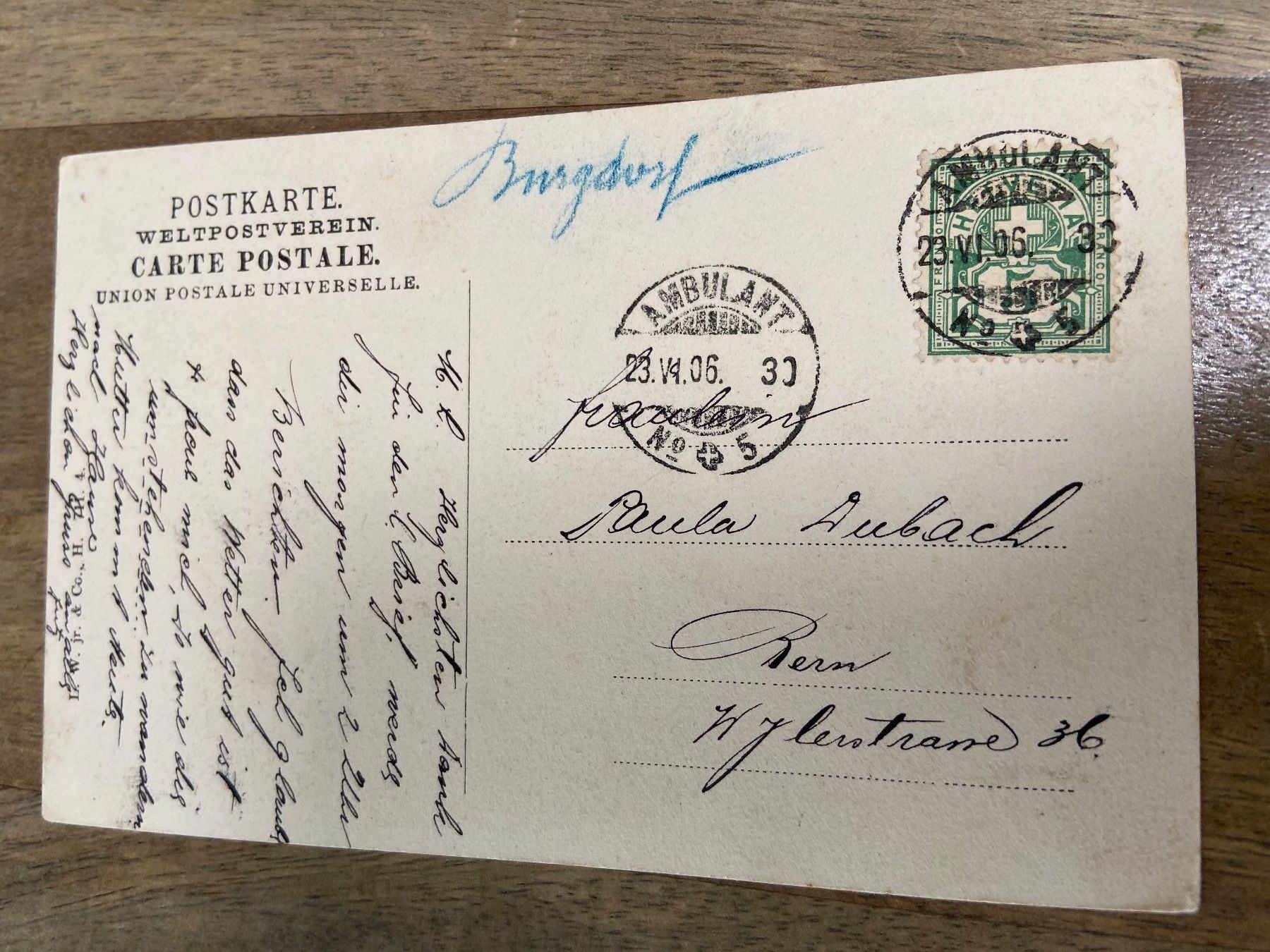 Cartoline postali: AK Waldesrauschen heisse Küsse 1906 – Usato da Luzern venduto da waterfront1 1
