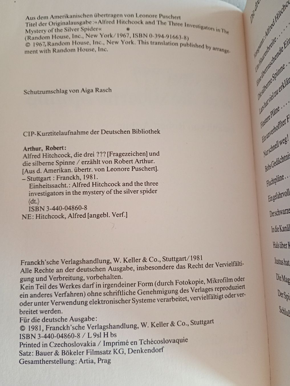 Bücher: Die drei Fragezeichen ??? und die silberne Spinne – Gebraucht aus Zürich von TaebL 2