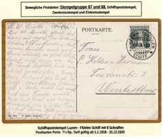 Karte mit Schiffspoststempel Luzern-Flüelen Schiff