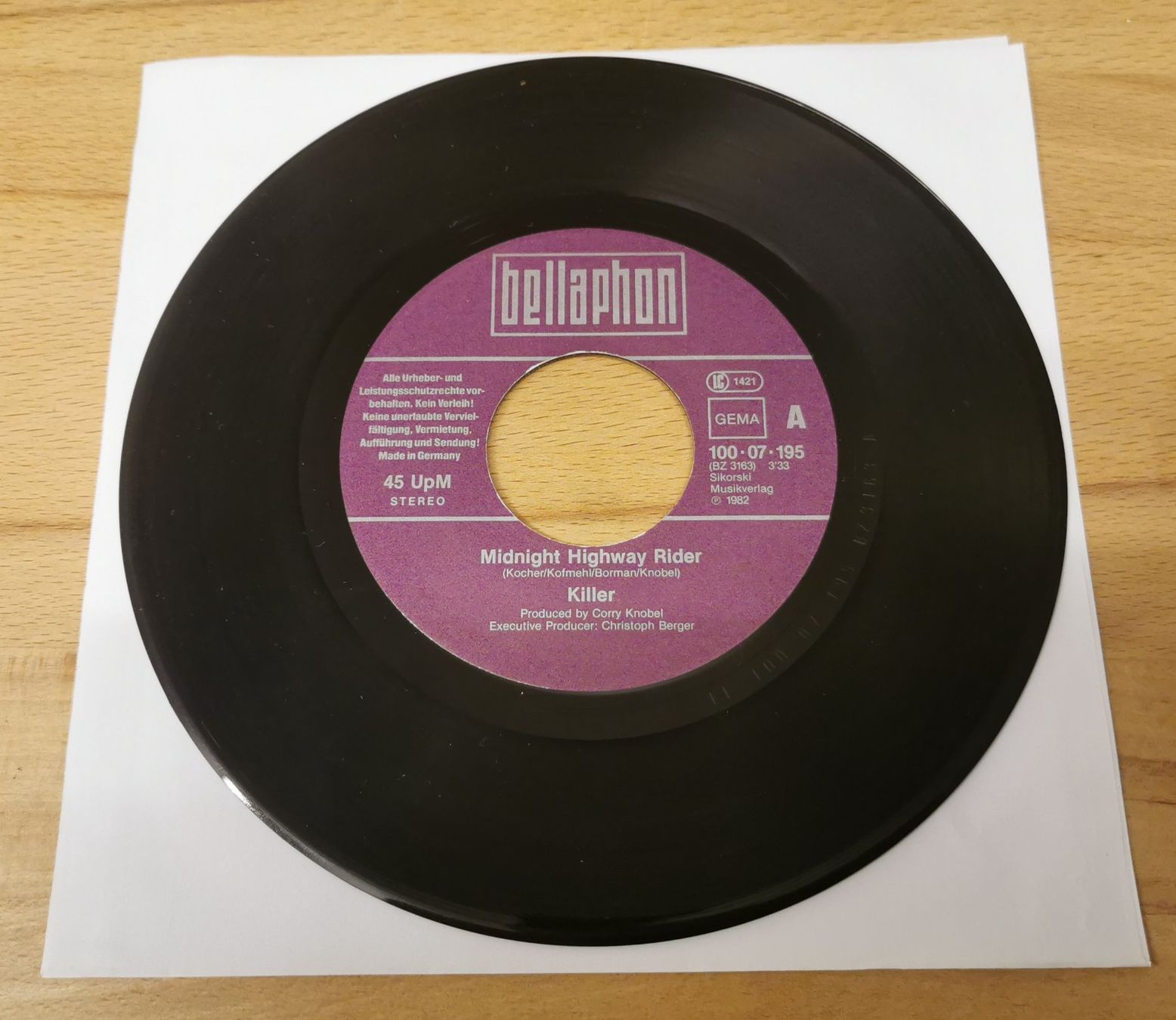 Schallplatten: KILLER: Midnight highway rider 7" Single – Gebraucht aus Münchwilen TG von Swb 2