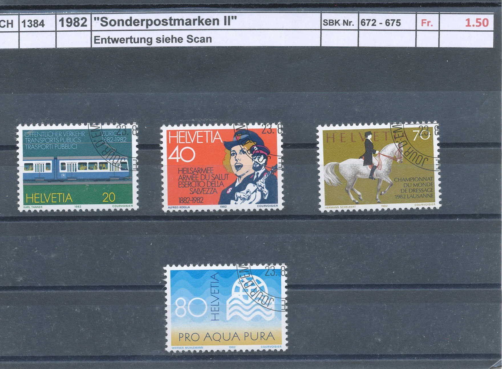 Alle Briefmarken: 1982 "Sonderpostmarken II",  gestempelt – Gebraucht aus Winterthur von Zupogeru