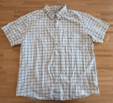 Hemd - COLUMBIA Kurzarm creme kariert Gr. XXL