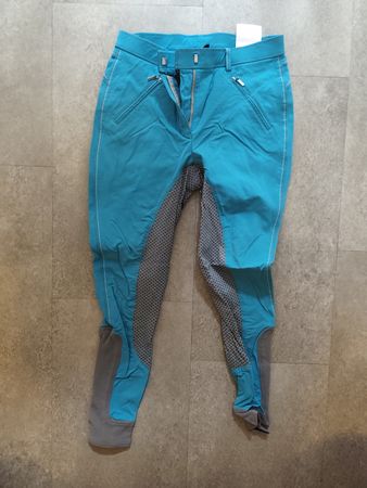 Schöller Reithose Euro-Star, Grösse 38, türkis - grau, Grip