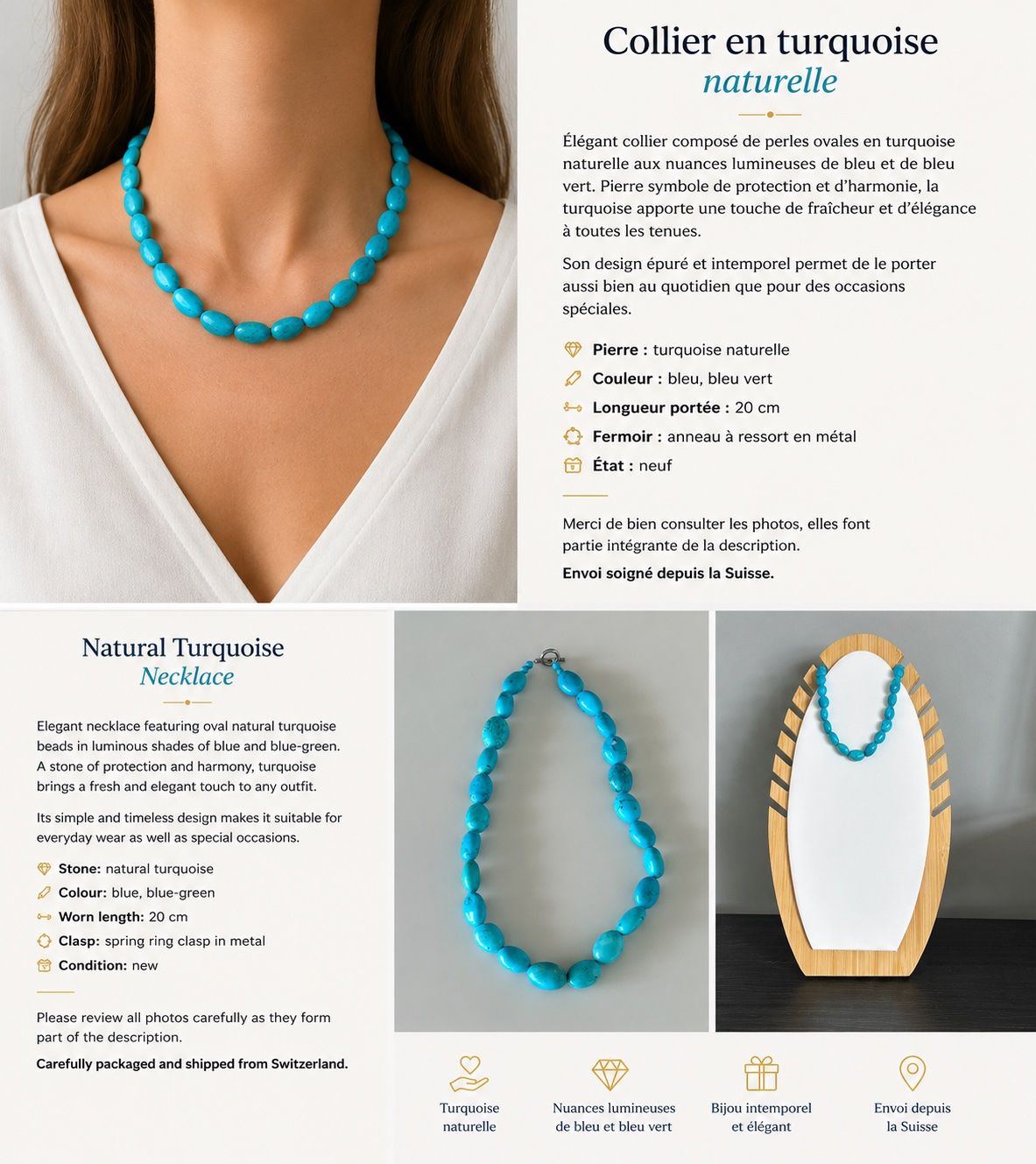 Catenine: Lot de 2 colliers en pierres naturelles bleues – Nuovo (secondo la descrizione) da Neuchâtel venduto da izo_55gm 2