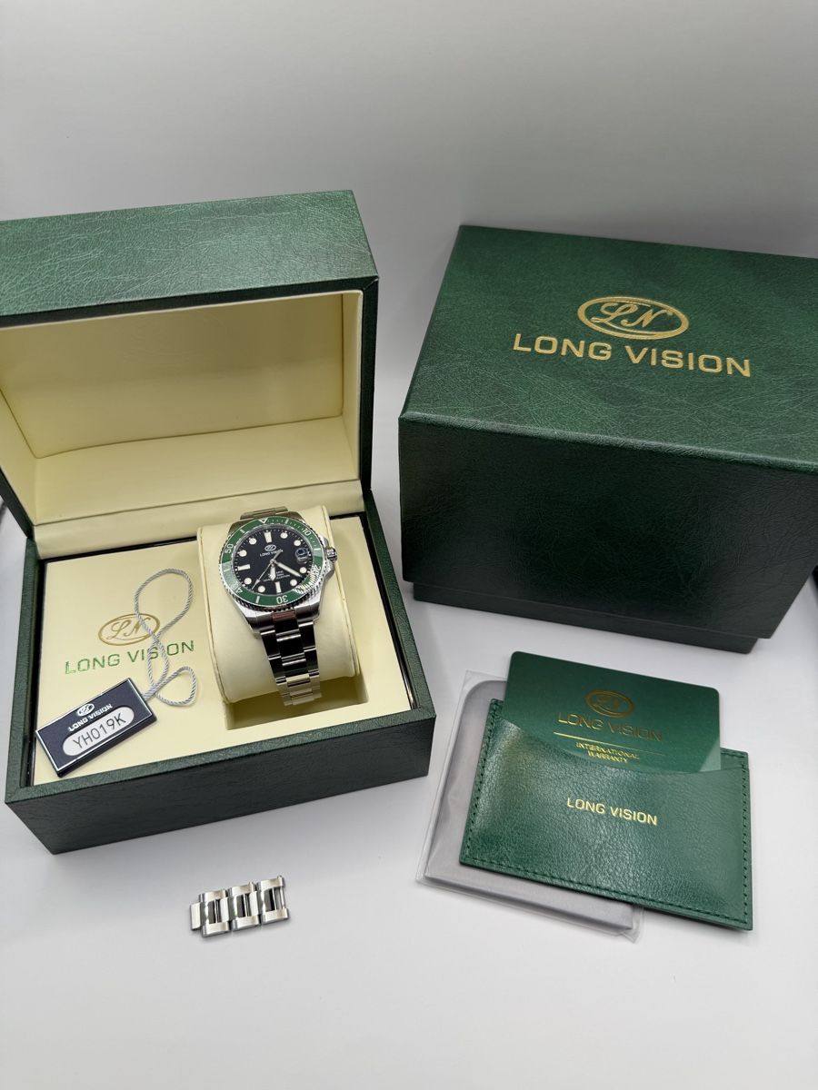 Orologi: Long Vision 37 mm Green Ceramic automatic watch – Nuovo e nell'imballaggio originale da Genève venduto da Resko 1