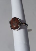 Ring mit rot-braunem Stein Gr. 17 *NEU*