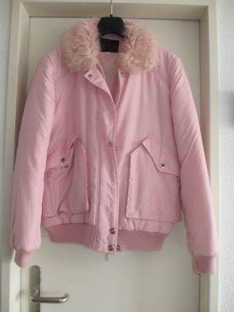 Rosa Jacke F&D Gr. XL Kunstfell Kragen