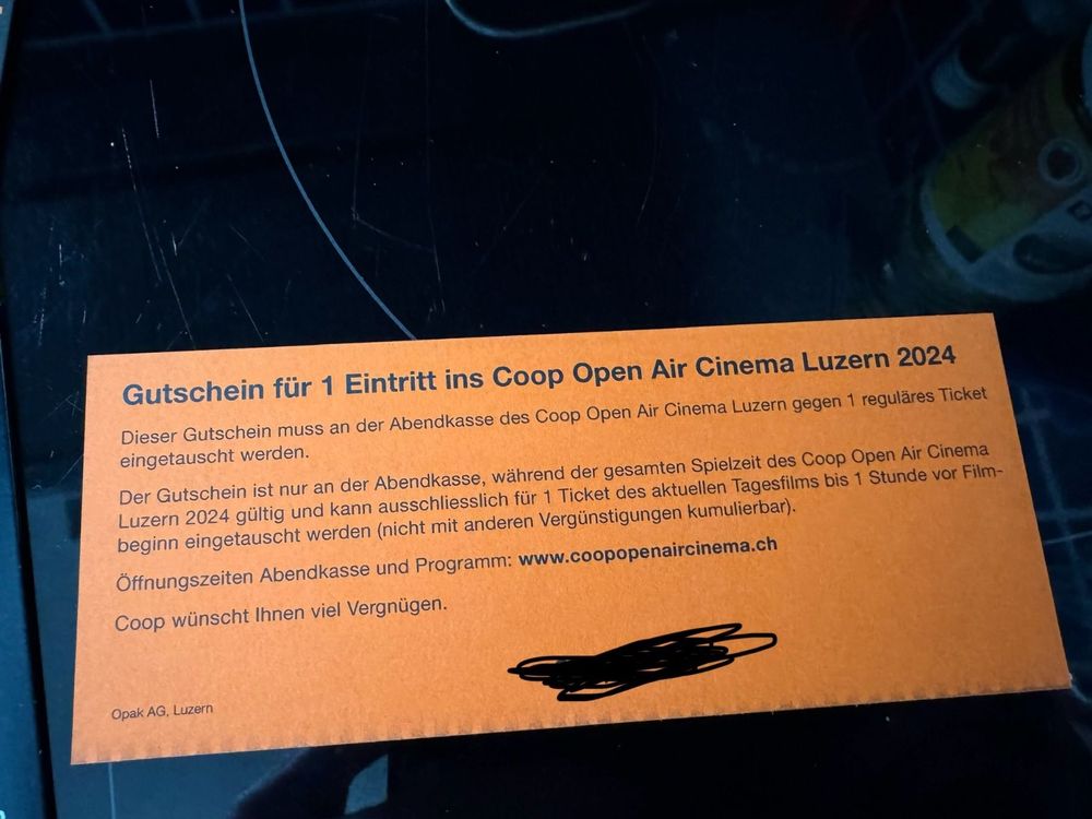 2 Tickets für das Coop Open Air Cinema Luzern Kaufen auf Ricardo