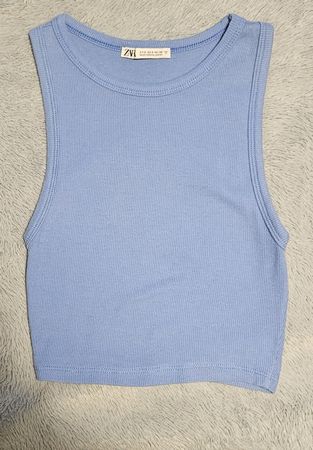 Top Zara femme S bleu