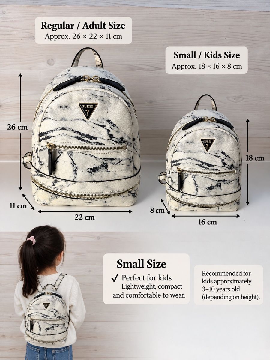 Guess Borse & Zaini: Guess Backpack white with black marble pattern used state – Usato da Hurden venduto da rac_wyf8
