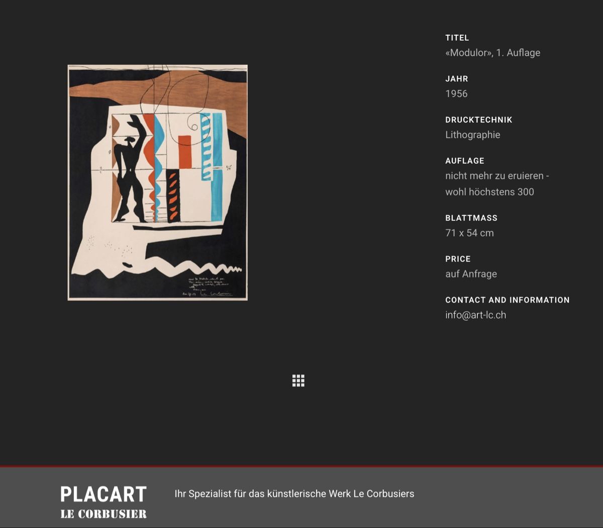 Grafiken & Lithographien: Original Le Corbusier - Modulor 1956 – Gebraucht aus Zürich von WKND93 6