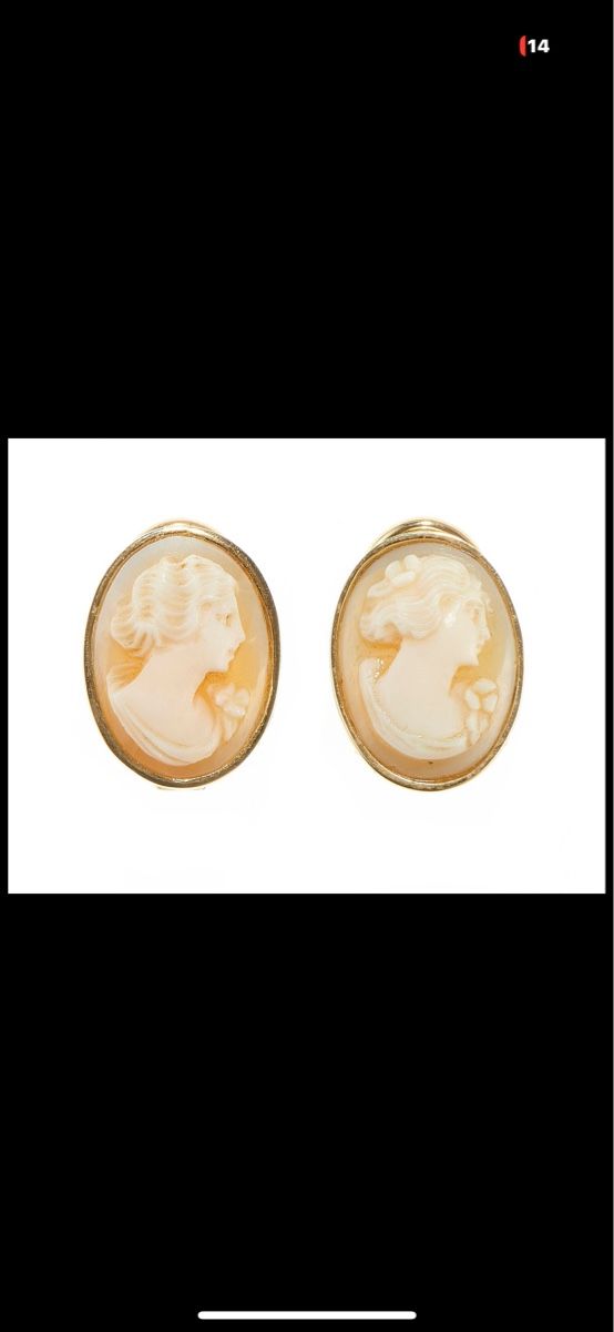 Orecchini pendenti & Orecchini a lobo: 18k gold and cameo earrings – Nuovo (secondo la descrizione) da Aarau venduto da banzinho