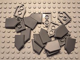 Lego 20x Fliesen modifiziert(22385) dunkelgrau-neu