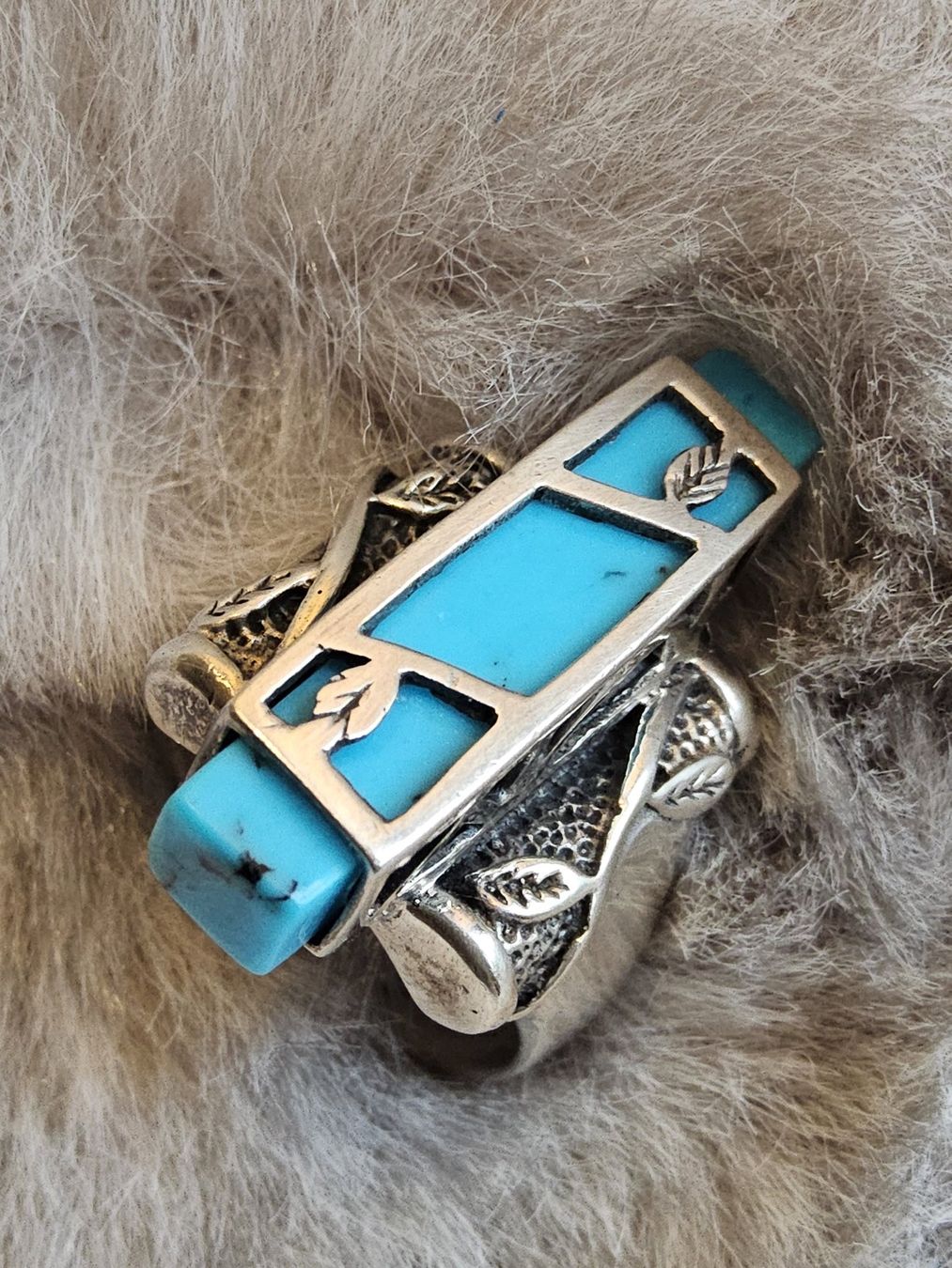 Anelli: Vintage schicker Silber Türkis Ring, Grösse 52 – Usato da Zürich venduto da SciTec 4