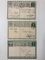 Bundesfeierkarten 1912/18, Kat. 3,4,12,13,23,gestempelt 1.8.