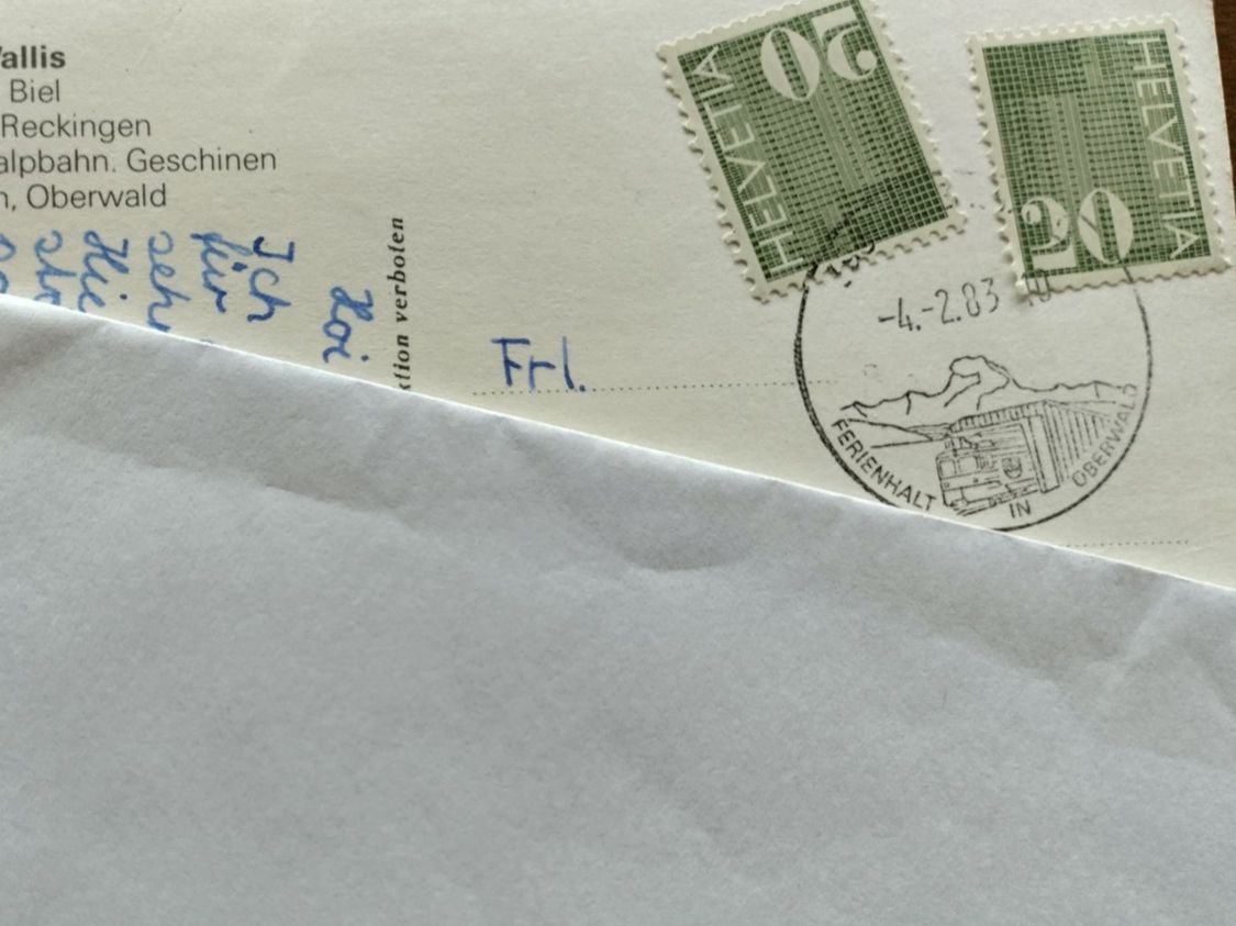 Cartoline postali: Alte Ansichtskarte Goms Wallis 1983 – Usato da Wildhaus venduto da Hukwildhaus 1