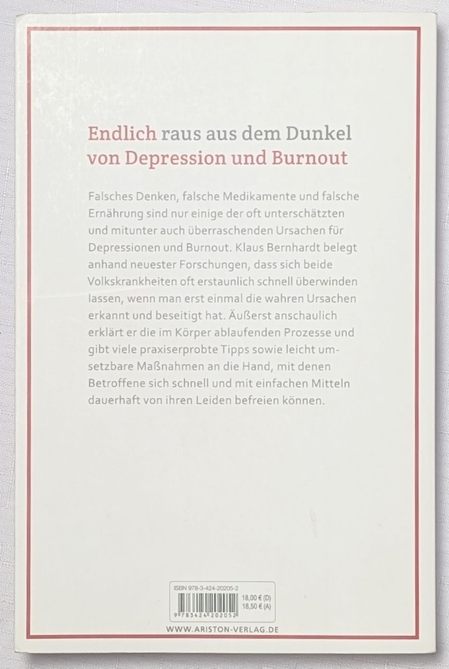 Libri: Depression und Burnout loswerden - Klaus Bernhardt – Nuovo (secondo la descrizione) da Wängi venduto da ABIZONE-86 1