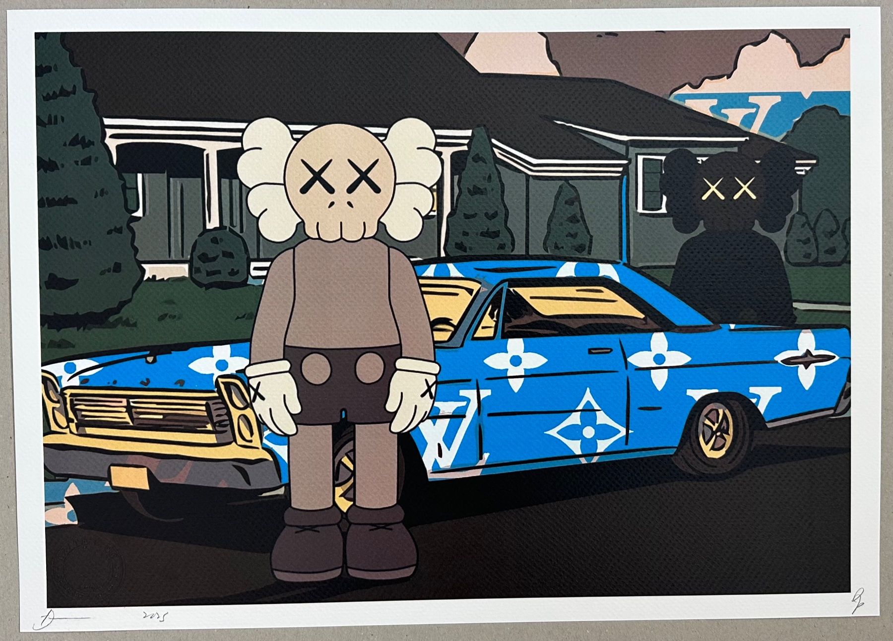 Grafiken & Lithographien: Death: Twin KAWS & Vuitton Mustang, signiert – Neu (gemäss Beschreibung) aus Meilen von Smgdesign