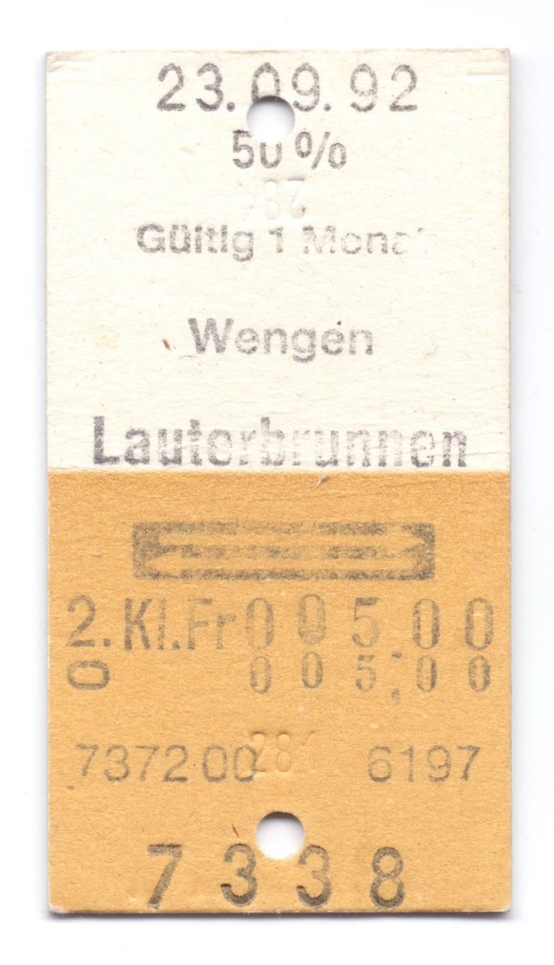 Tickets: Billette Wengen - Lauterbrunnen WAB – Gebraucht aus Langenthal von Sammlungs_aus