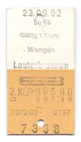 Billette Wengen - Lauterbrunnen WAB