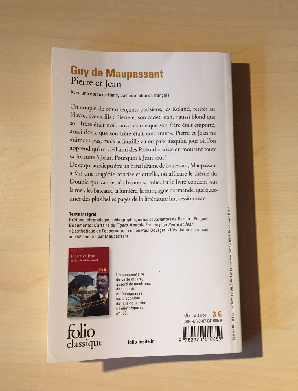 Libri: Pierre et Jean de Maupassant, Édition Folio Classique – Usato da Rochefort venduto da Audrey.Maire 1