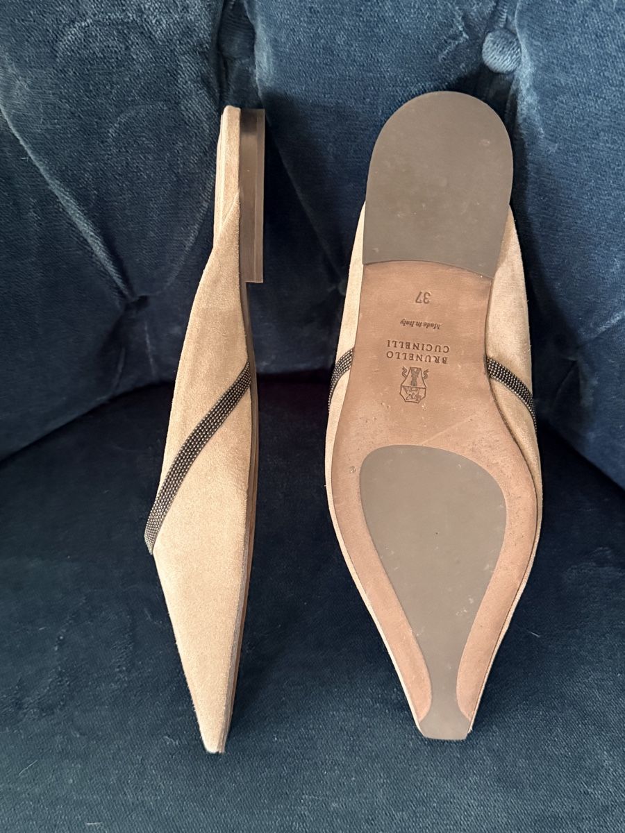 Brunello Cucinelli Damenschuhe: Mules donna Brunello Cucinelli camoscio beige – Gebraucht aus Lugano von fer_ckb9 3