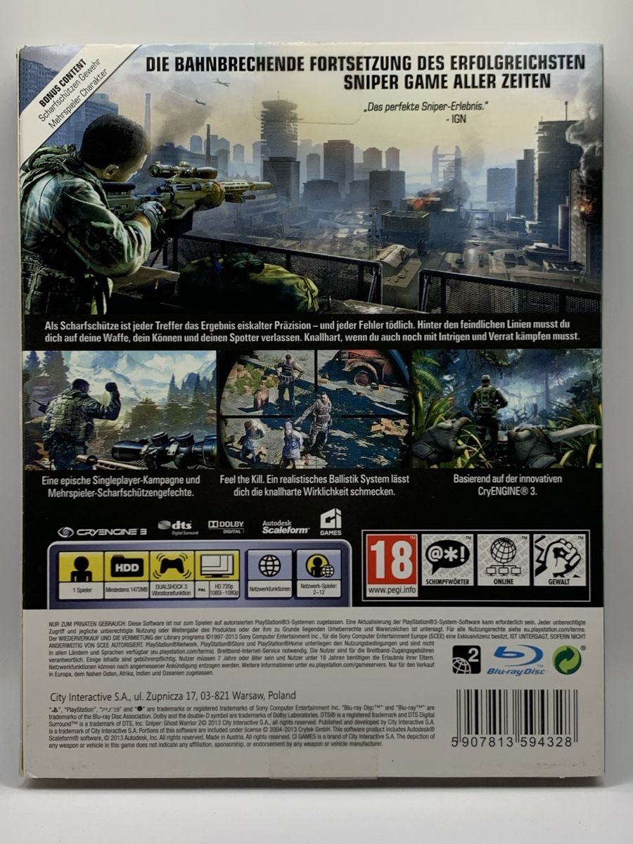 Sony Giochi: Sniper Ghost Warrior 2 Limited Edition - PS3 – Usato da Ostermundigen venduto da RG-Collector 1