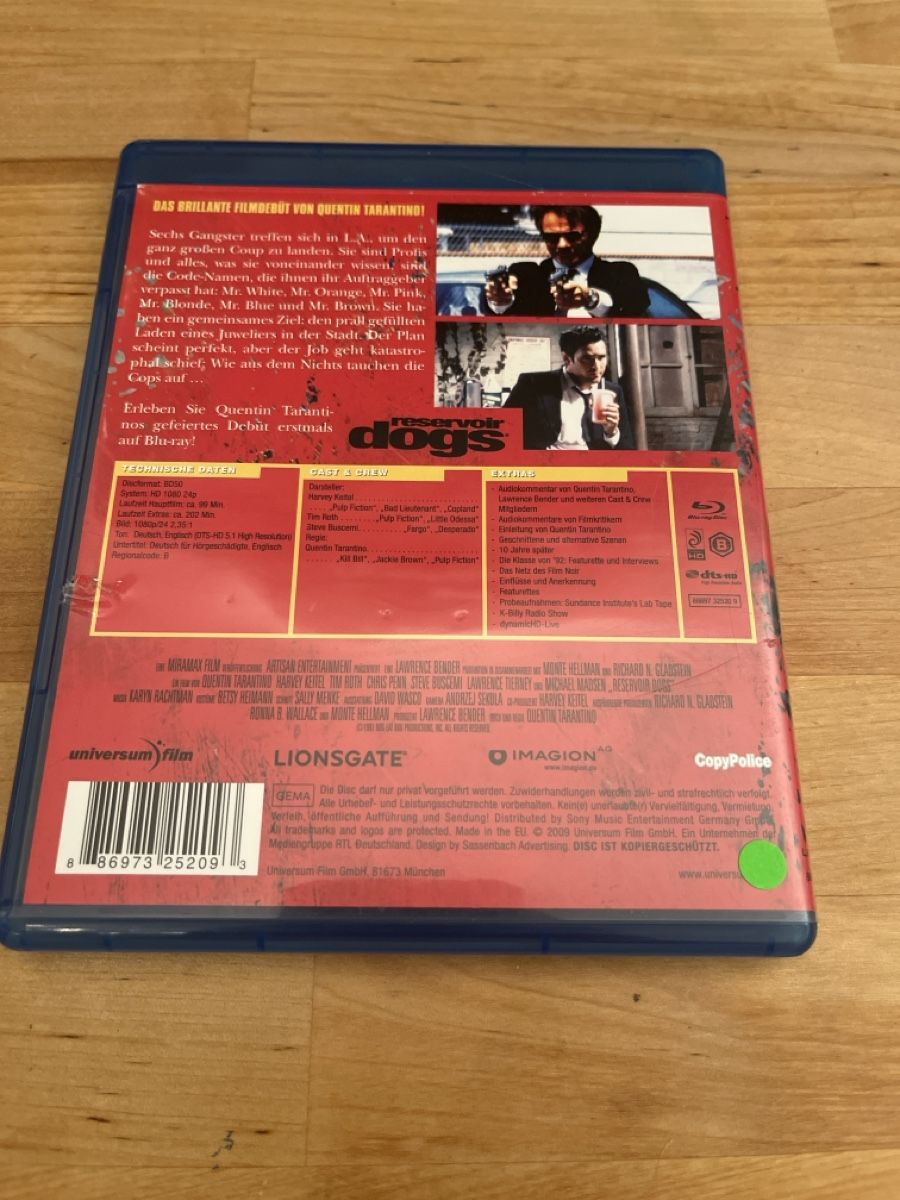 Tutti i DVDs: Reservoir Dogs Blu-ray top – Usato da Sargans venduto da pat_lqj7 1