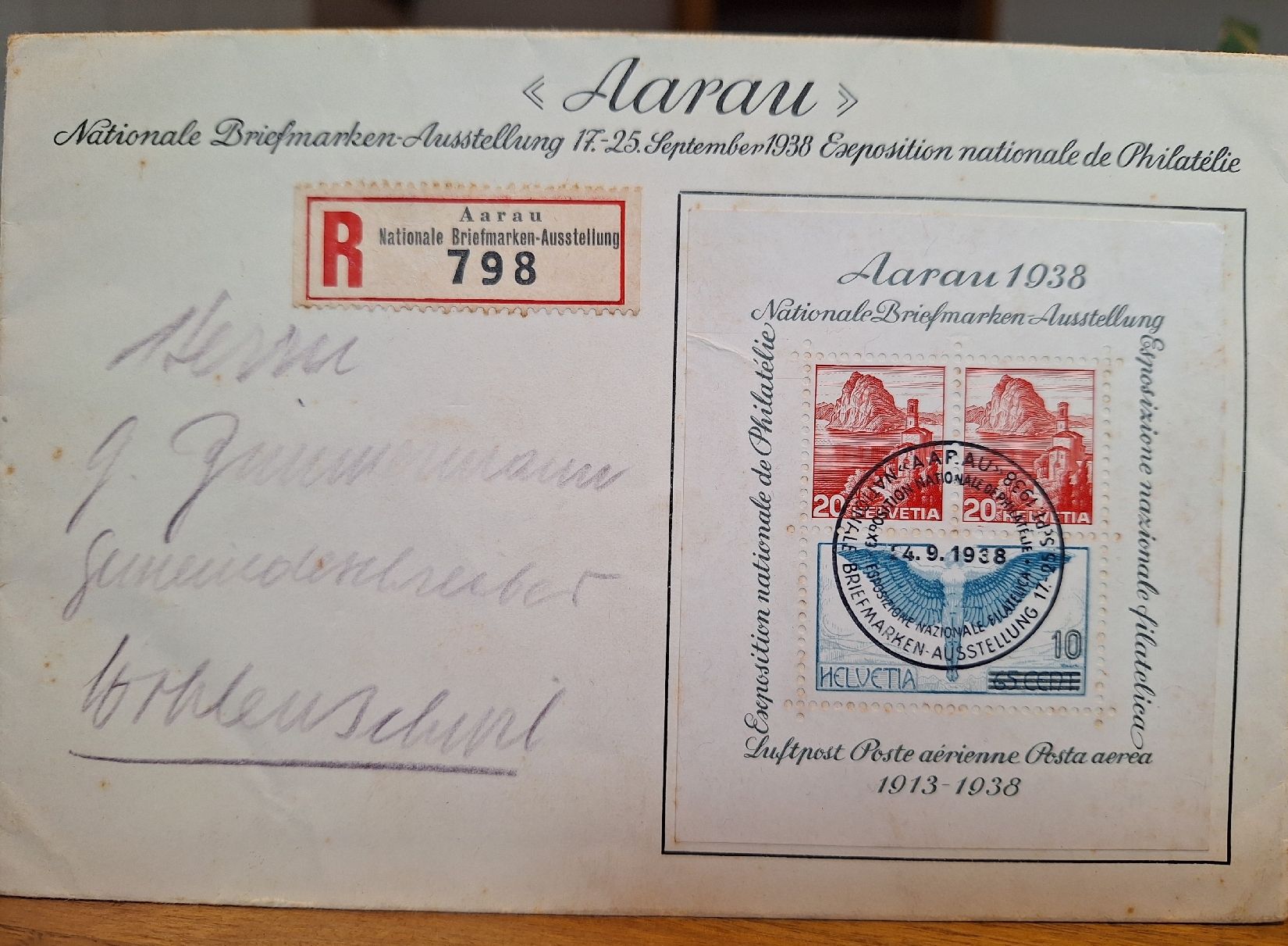 Tutti i francobolli: W11 Sonderblock / Brief Kat. 60.- – Usato da Balgach venduto da SIMEON27