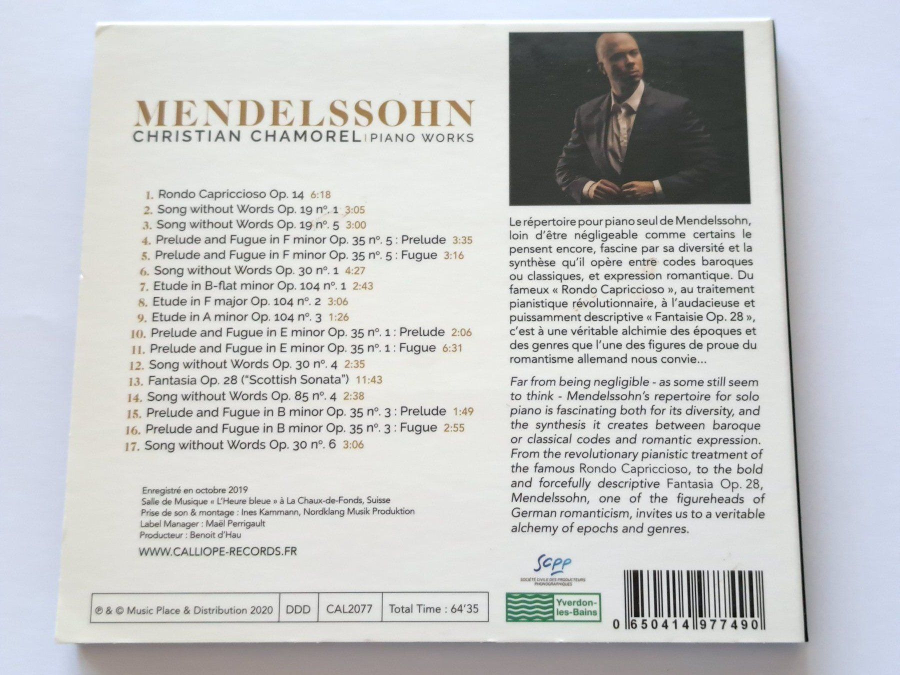 CD: CD Christian Chamorel - Mendelssohn – Usato da Pully venduto da bro_n52j 1